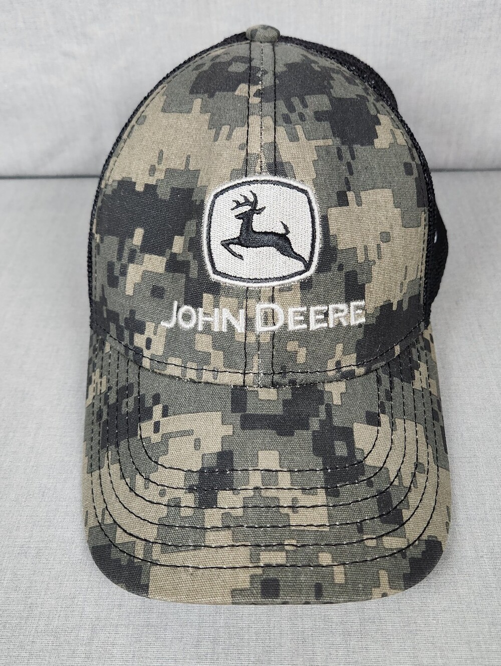 John Deere Tractors At 100 Mens Baseball Embroidered Cap Snapback Black Camo